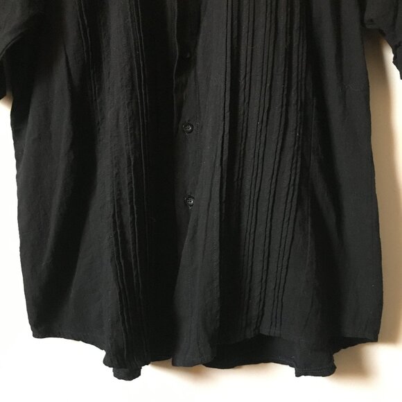 Mr Buho Black Cotton Tuck Work Button Down Michell Shirt - Picture 6 of 15